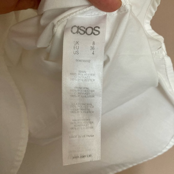 ASOS Cropped drop shoulder blouse - white - size US 4 - Picture 4 of 8